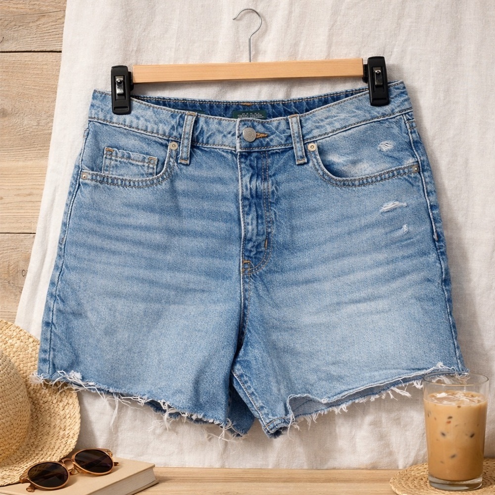 Wild Fable High Rise Blue Denim Mom Shorts